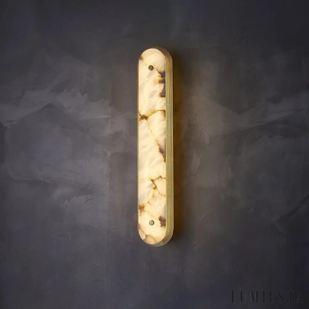 Traveria - elongated alabaster wall light, height 40-80 cm