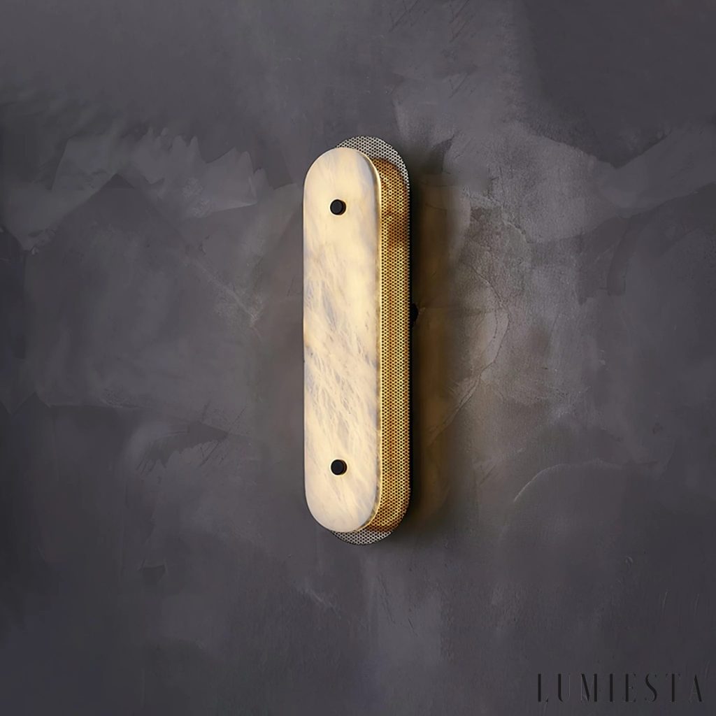 Traveria - elongated alabaster wall light, height 40-80 cm