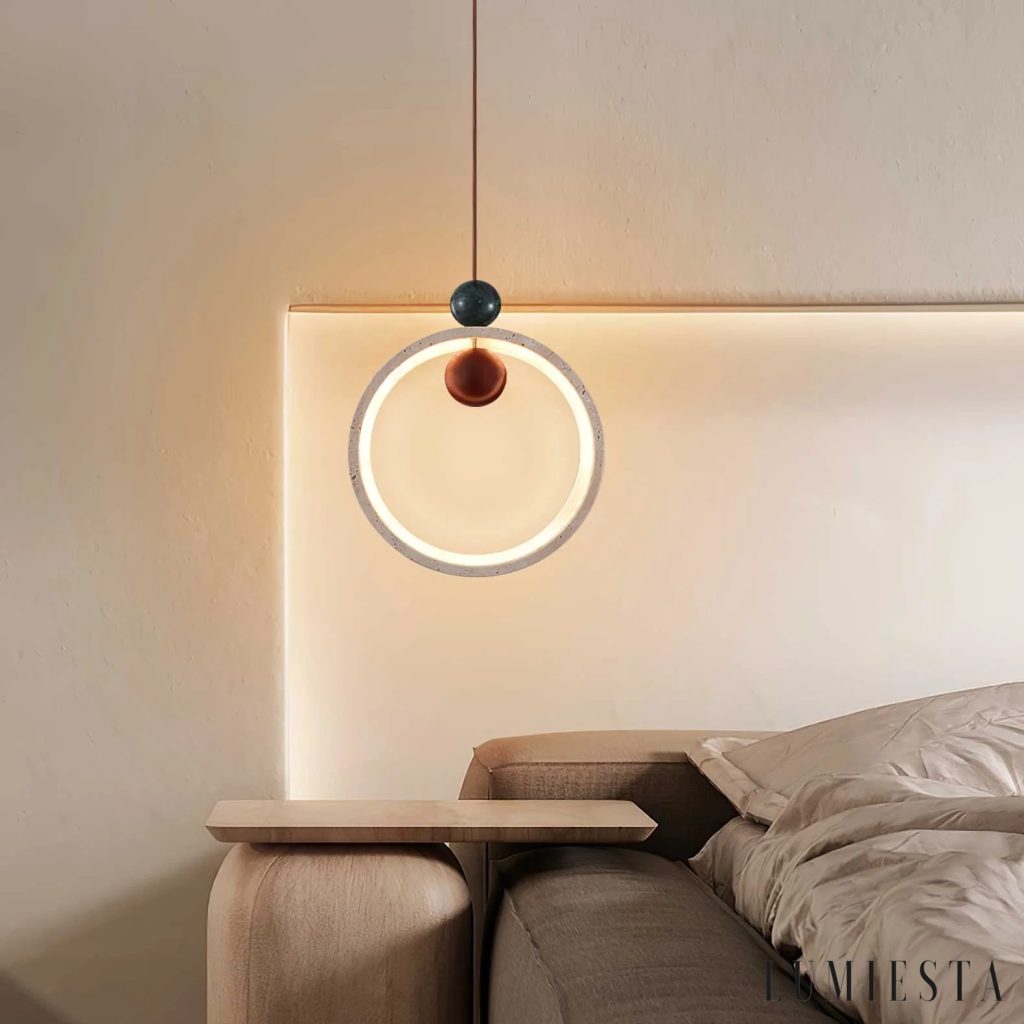 Nefelia - travertine pendant light Ø 20 cm