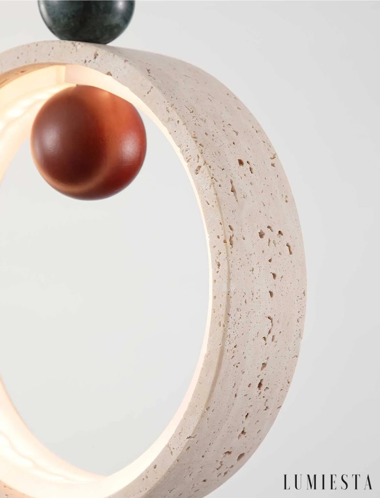 Nefelia - travertine pendant light Ø 20 cm