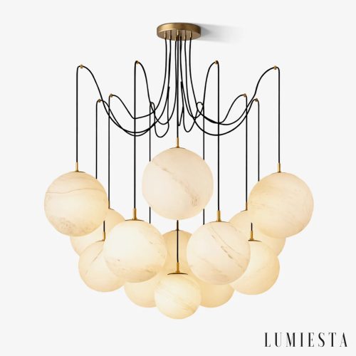 Nefia - alabaster globe chandelier