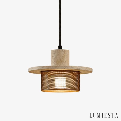 Caldera - travertine pendant light Ø 20 cm