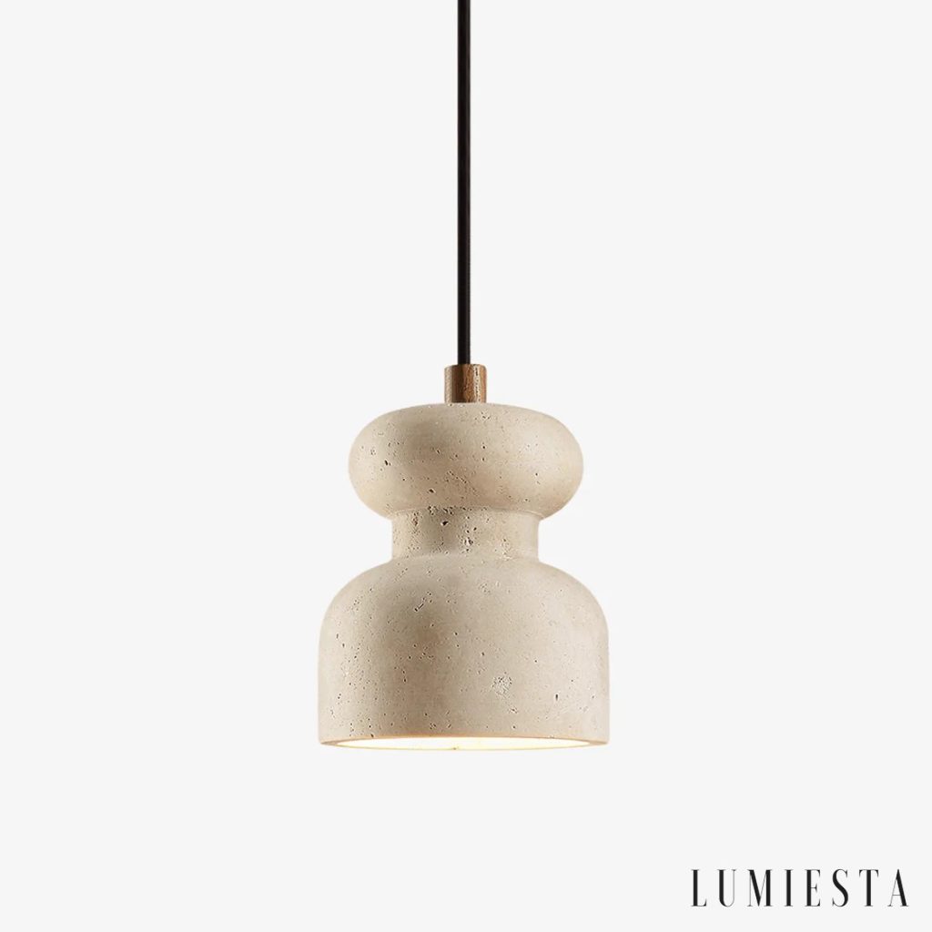 Nizia - travertine pendant light Ø 12 cm