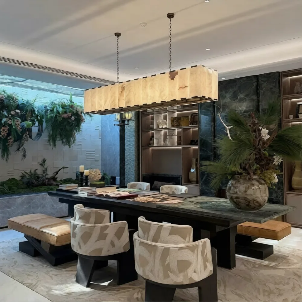 Patia - linear alabaster pendant light 120-240cm