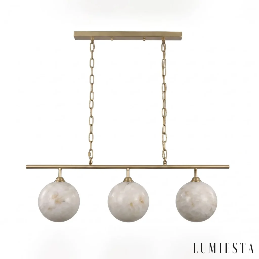 Anghiari - alabaster globe pendant light - side view