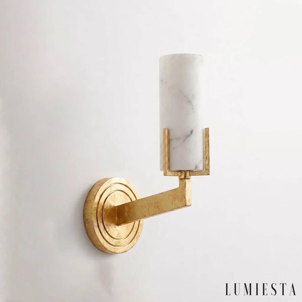 Saturnia - alabaster wall light, width 7.5 cm - side view