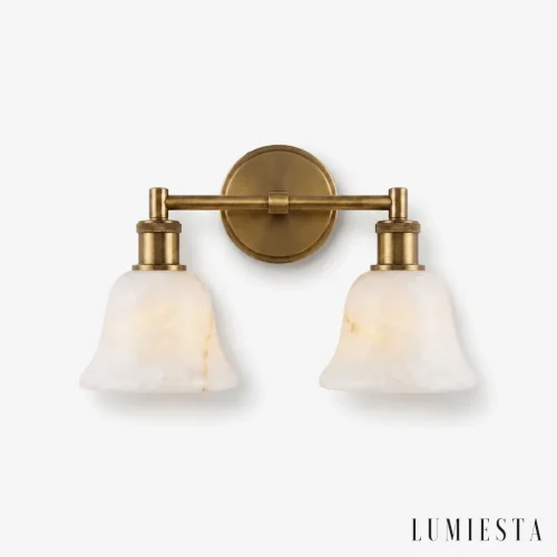 Vallombrosa - alabaster wall light, width: 40 cm - front view