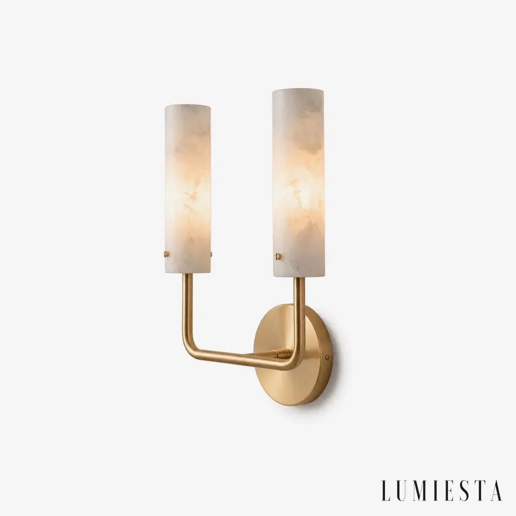 Sarteano - alabaster wall light, width 12 cm - front view