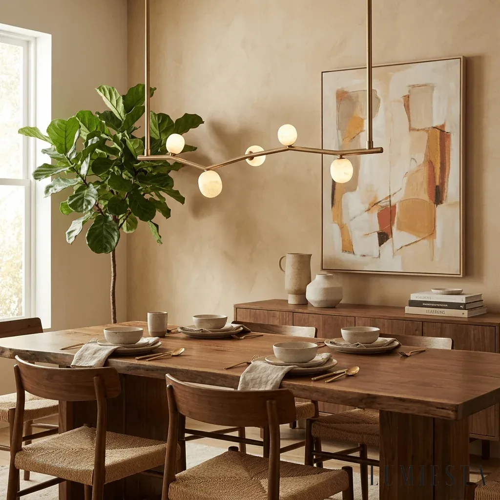 Scansano - alabaster chandelier shaped like a copper branch - side view