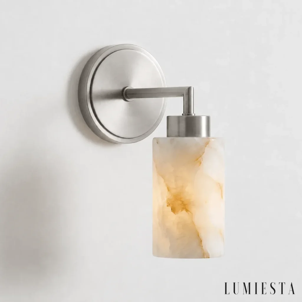 Besalu - alabaster wall light Width 12 cm - full view