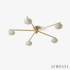 Burgos - alabaster flush ceiling light Ø 85 cm - front view