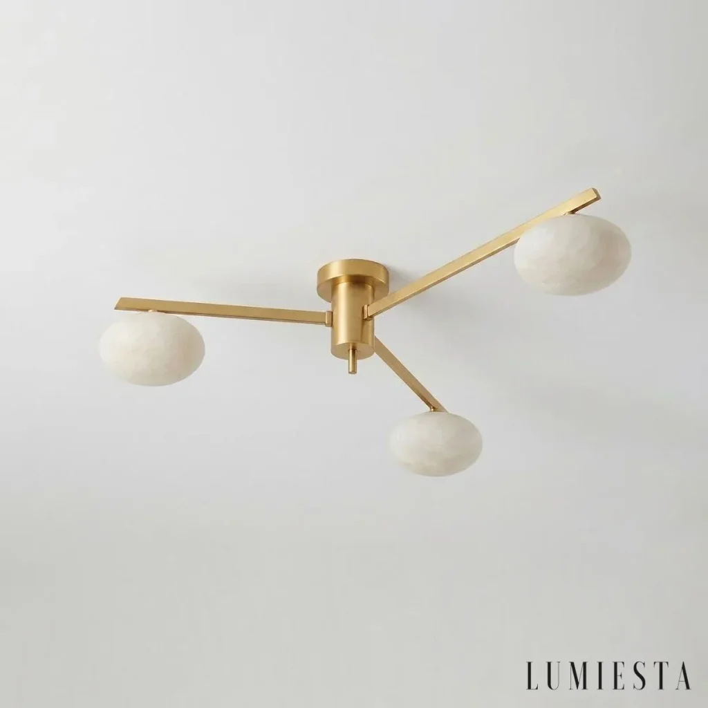 Burgos - alabaster flush ceiling light Ø 85 cm - in daylight
