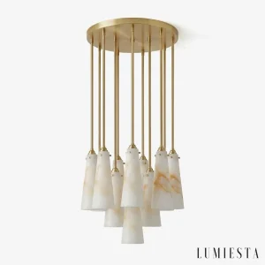 Ubeda - alabaster cluster pendant light - front view