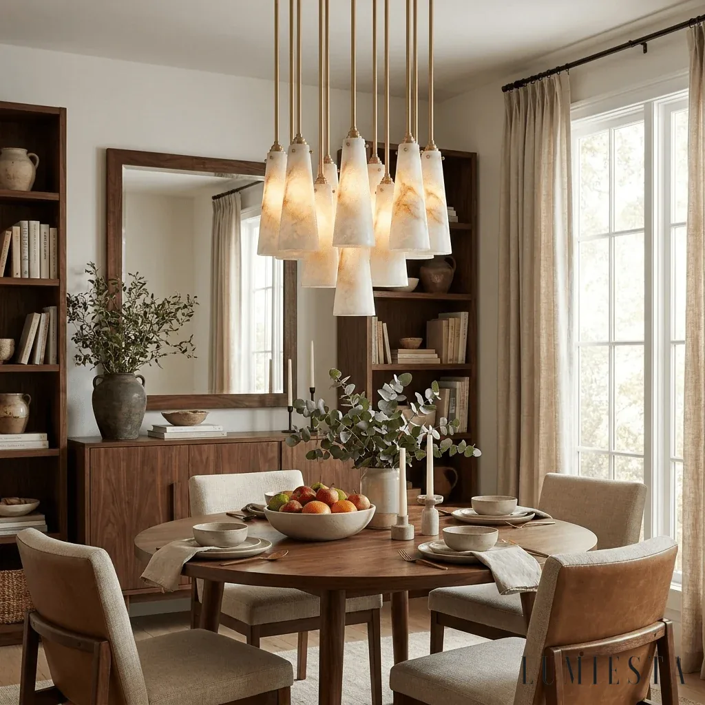 Ubeda - alabaster cluster pendant light - material detail - iron
