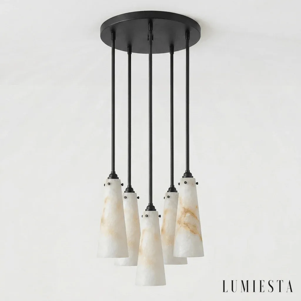 Ubeda - alabaster cluster pendant light - full view