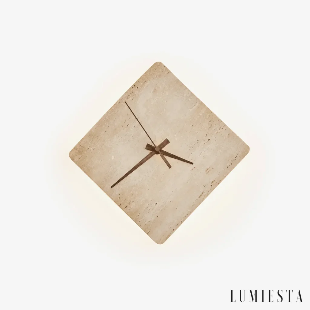 Anzio - diamond-shaped travertine wall light - front view