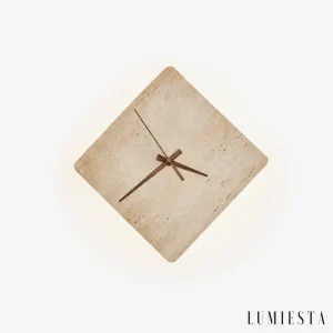Anzio - diamond-shaped travertine wall light - front view