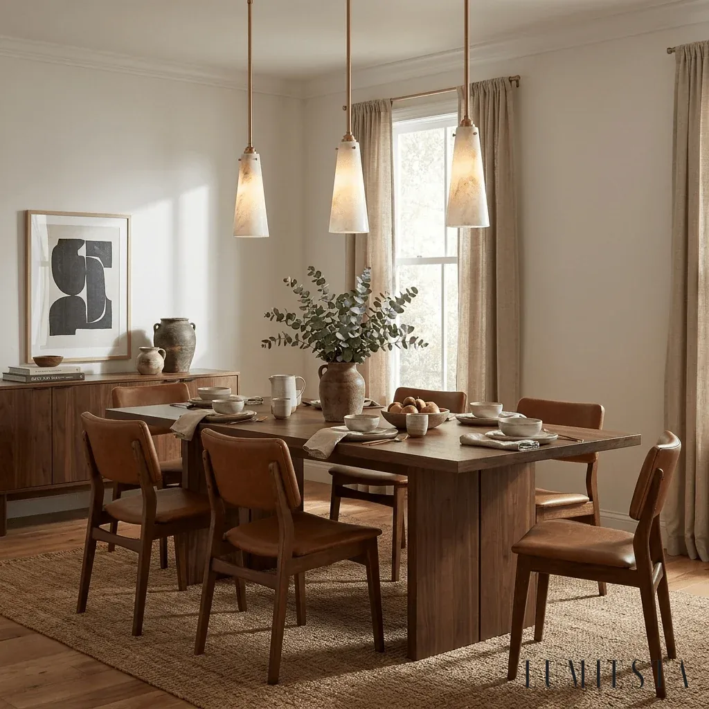 Ubeda - lampa wisząca alabastrowa klastrowa - w aranżacji wnętrza