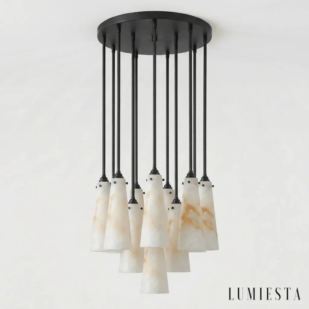 Ubeda - lampa wisząca alabastrowa klastrowa - detal montażu