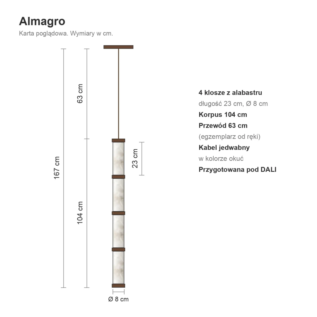 Almagro - karta techniczna z wymiarami