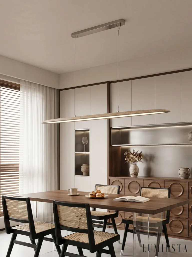 Anagni - lampa wisząca trawertynowa liniowa 80-150 cm - detal montażu