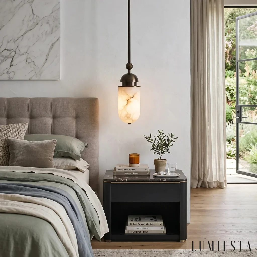 Castellina - lampa wisząca alabastrowa wielopunktowa - w aranżacji wnętrza