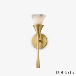 Lucena - kinkiet ścienny alabastrowy z miedzią wys. 41 cm - widok z przodu