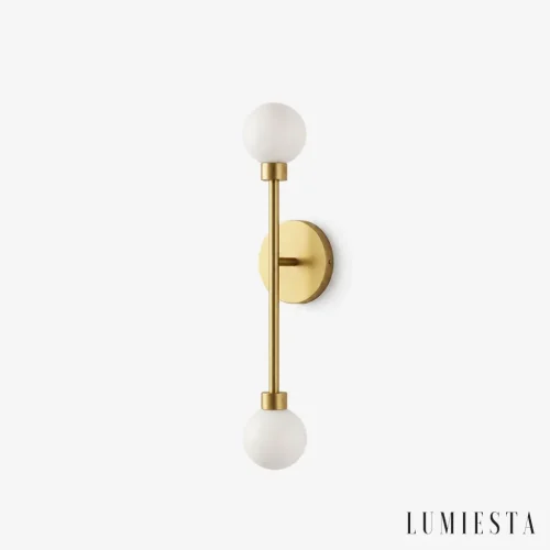 Lucignano - alabaster wall light with copper, h. 48 cm - front view