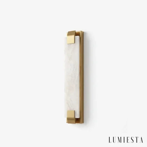 Fivizzano - alabaster wall light with copper, height 40 cm - front view