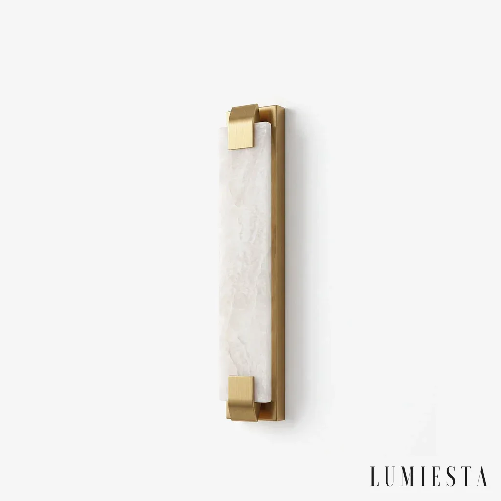 Fivizzano - alabaster wall light with copper, height 40 cm - front view