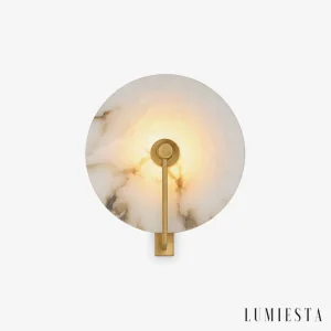 Torrita - alabaster wall light with copper 25 x 28 cm - front view