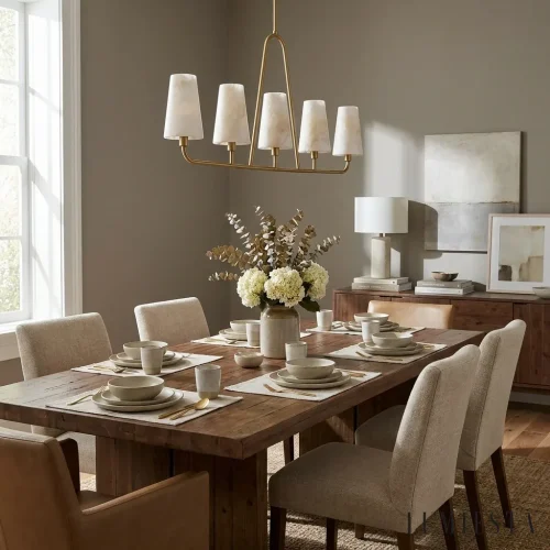 Montilla - elongated alabaster chandelier 110 cm - material detail - copper