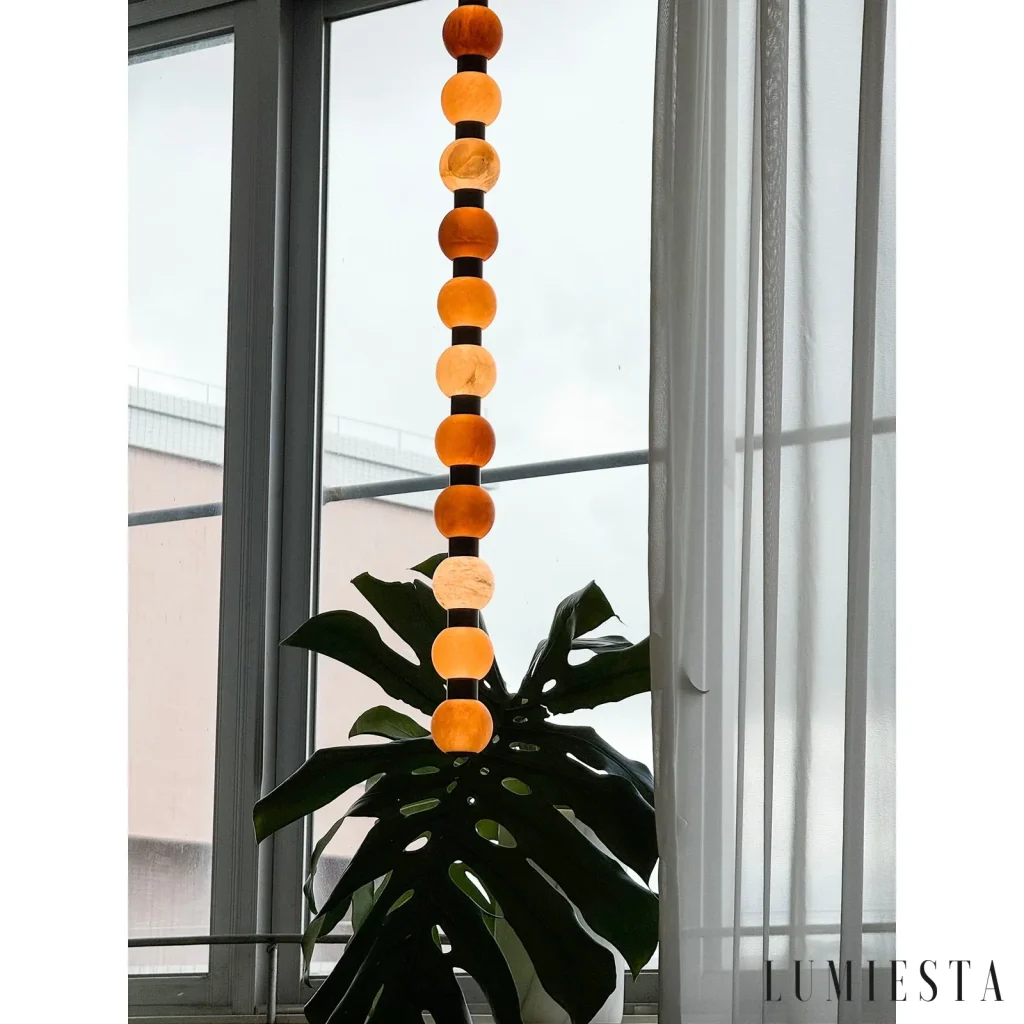 Estremoz - multi-light alabaster pendant lamp - with the light on
